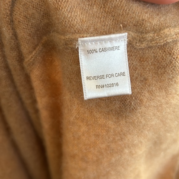 Garnet Hill Tie-Sleeve Cashmere Sweater - Camel - Picture 11 of 11